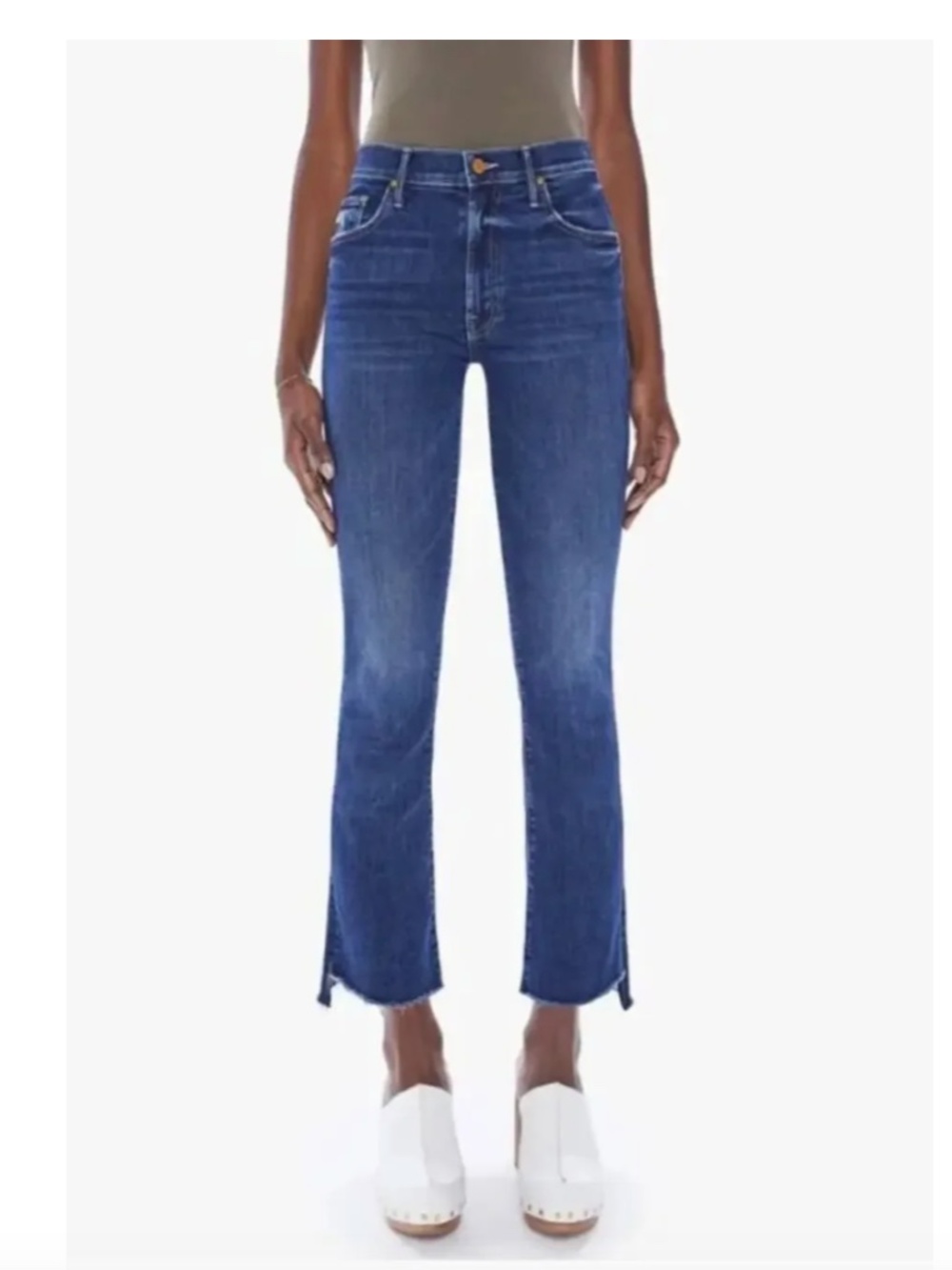MOTHER THE INSIDER CROP STEP FRAY JEANS